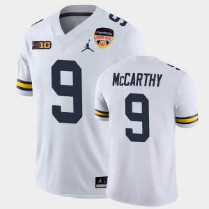 Men's Michigan Wolverines #9 J.J. McCarthy White Game 2021 Orange Bowl Jersey 385628-501