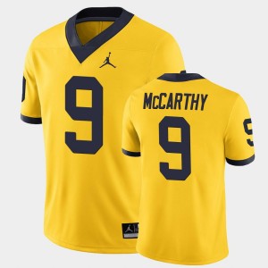 Men's Michigan Wolverines #9 J.J. McCarthy Maize Game Jersey 766206-728