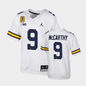 Youth Michigan Wolverines #9 J.J. McCarthy White TM 42 Football College Football Jersey 878323-425